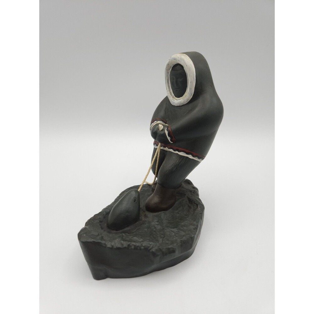 Vintage Boma Canada Inuit Seal Hunter Fisherman Figurine
